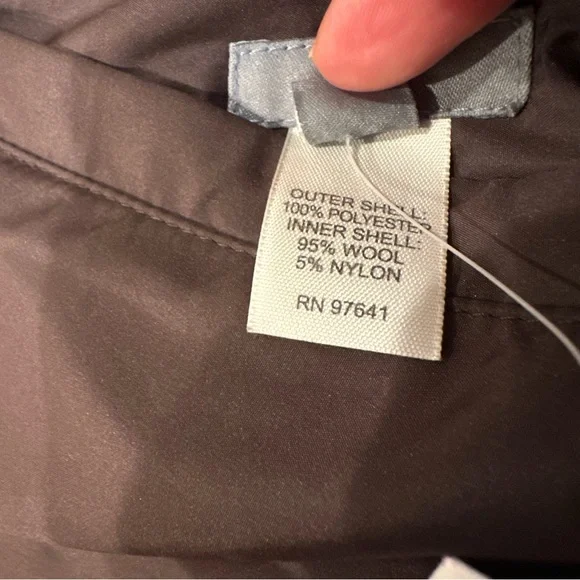 J. Jill Brown Wool Coat Tan Neutral Reversible Longline Jacket Light Size M - Picture 15 of 16